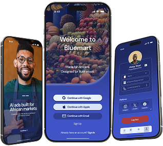 BlueMart app mockups